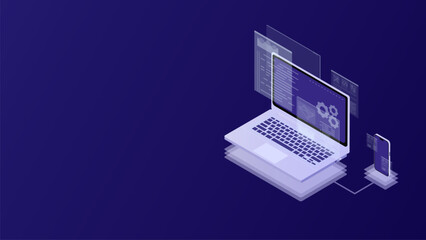Software Development and Code testing UI For Mobile and Computer on Isometric View