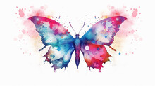 Watercolor Butterfly Illustration AI Generative. Generative AI