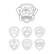 Paw patrol set icons, logo, cartoon 