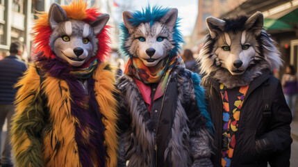 group of furries people wist furry costumes