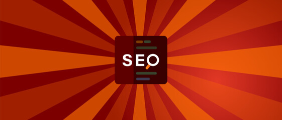 SEO search engine optimization icon code programming red background