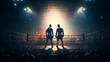 Two man boxers fighting in a boxing ring