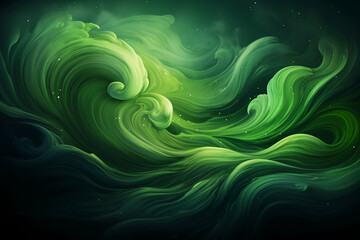 Wall Mural - Magical green solid background. AI generative