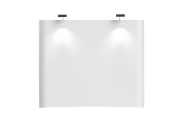 Wall Mural - Blank trade show booth mockup template. straight popup stand. 3d rendering.	