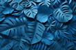 plant design exotic tropical summer blue nature leaf background minimal paper. Generative AI.
