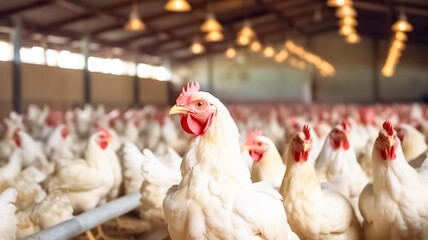 chicken farm, poultry production. poultry farm for breeding chickens.