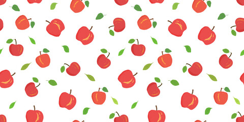 Poster - Red apple background - vector repeatable texture