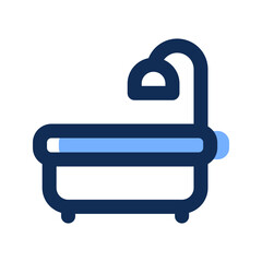 Poster - bathtub filled line icon