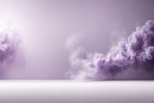 A Beautiful Abstract Modern Light Lilac Backdrop For A Product Presentation With A Smooth Floor And Trailing Smoke Generative AI
