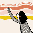 © ADDICTIVE STOCK - Vector illustration of female drawing on wall