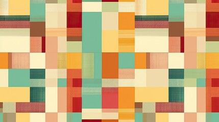  Retro plaid vintage pattern, illustration art background