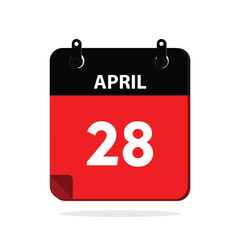 calender icon, 28 april icon with white background