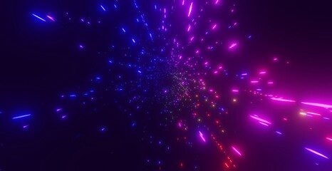 Futuristic abstract background motion glow neon in cyberspace 3d render
