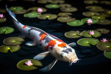 Wall Mural - Koi Fish swimming in a pond (Ai generated)
