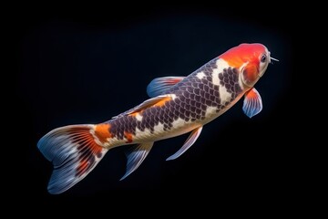 Canvas Print - Koi Fish swimming in a pond (Ai generated)