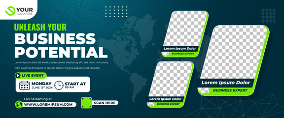 Wall Mural - Horizontal webinar seminar invitation banner template design