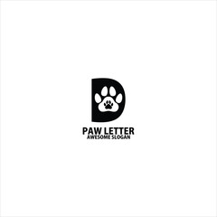 Wall Mural - letter d with paw logo design symbol