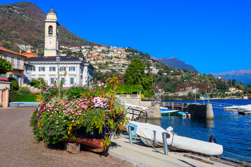 View of Cernobbio, beautiful small town on Lake Como, Lombardy, Italy