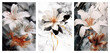 © AdamantiumStock - Set of flowers art posters, abstract modern concept art