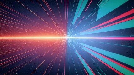 Fototapete - A vibrant and dynamic background with colorful lines and shining stars. Generative ai