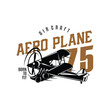 Vintage retro airplane with emblem logo design Vector template