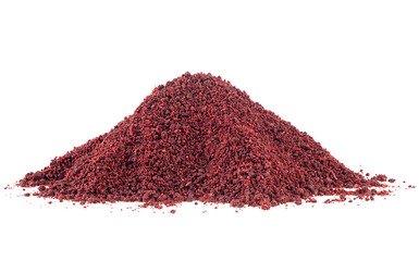 Wall Mural - Heap of ground sumac spice isolated on a white background