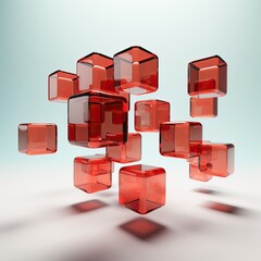 Wall Mural - floating abstract cubes background, generative ai