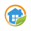 Illustration icon for eco-friendly house. Eco-friendly home concept.