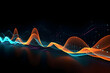colorful wave swinging on a black background while synchronising music