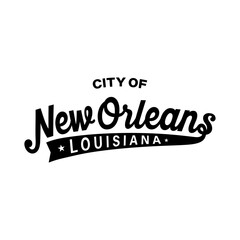 New Orleans, Louisiana lettering design. New Orleans typography design. Vector and illustration.