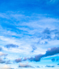 Wall Mural - blue sky with high and low clouds shot at 28 mm focal length