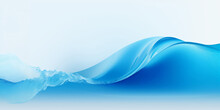 Abstract Blue Wave Background. Stylized Water Flow Banner - Generative AI