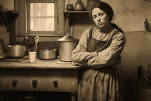 1930er Jahr, Frau In Der Küche, Generative AI