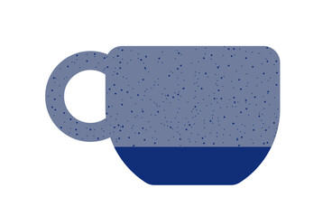 Handmade pottery with blue patterns