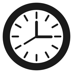 Poster - Wall clock icon. Black interior time decoration