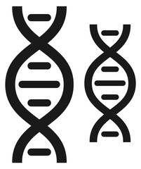 Sticker - Dna helix icon. Gene sign. Black biology symbol