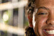 © Wavebreak Media - Half portrait of biracial casual businessman smiling in office, copy space