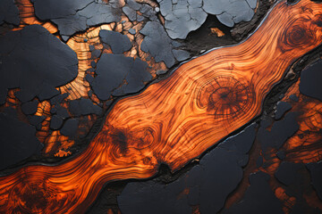 close-up epoxy resin table with vibrant colors