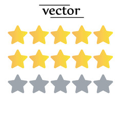 Wall Mural -  Stars rating icon, four golden star rating flat illustration on white background..eps