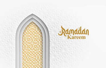 Wall Mural - Original greeting card for Islamic holidays, abstract gate, window.