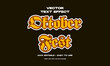 Oktoberfest editable text effect. Retro vintage style