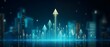 © Lucky Ai - Growth arrow up and progress success business skill increase improvement graph on market profit stock background with goal of achievement futuristic finance economy Ai Generative