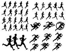 Running Players Silhouettes