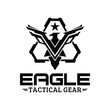 Eagle Logo Design. Eagle tactical triangle gear vector logo design illustration template