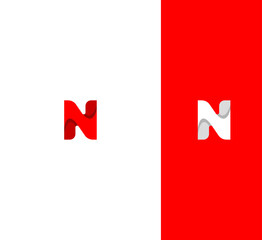 Poster - Letter N logo icon design template elements. 3D Colorful N letter logo.