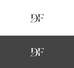 Alphabet letter icon logo DF or FD.