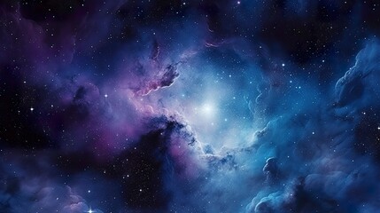 Poster - subtle galaxy in purple and blue and black and white color. AI Generative