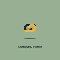 logo icon design letter O elegant speed shape simple luxury monogram futuristic robotic orange color and marine green for animal company eps 10