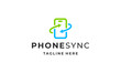 Mobile phone sync logo design vector