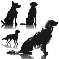 Wall Mural - Dog silhouette on transparent background (PNG) AI generator